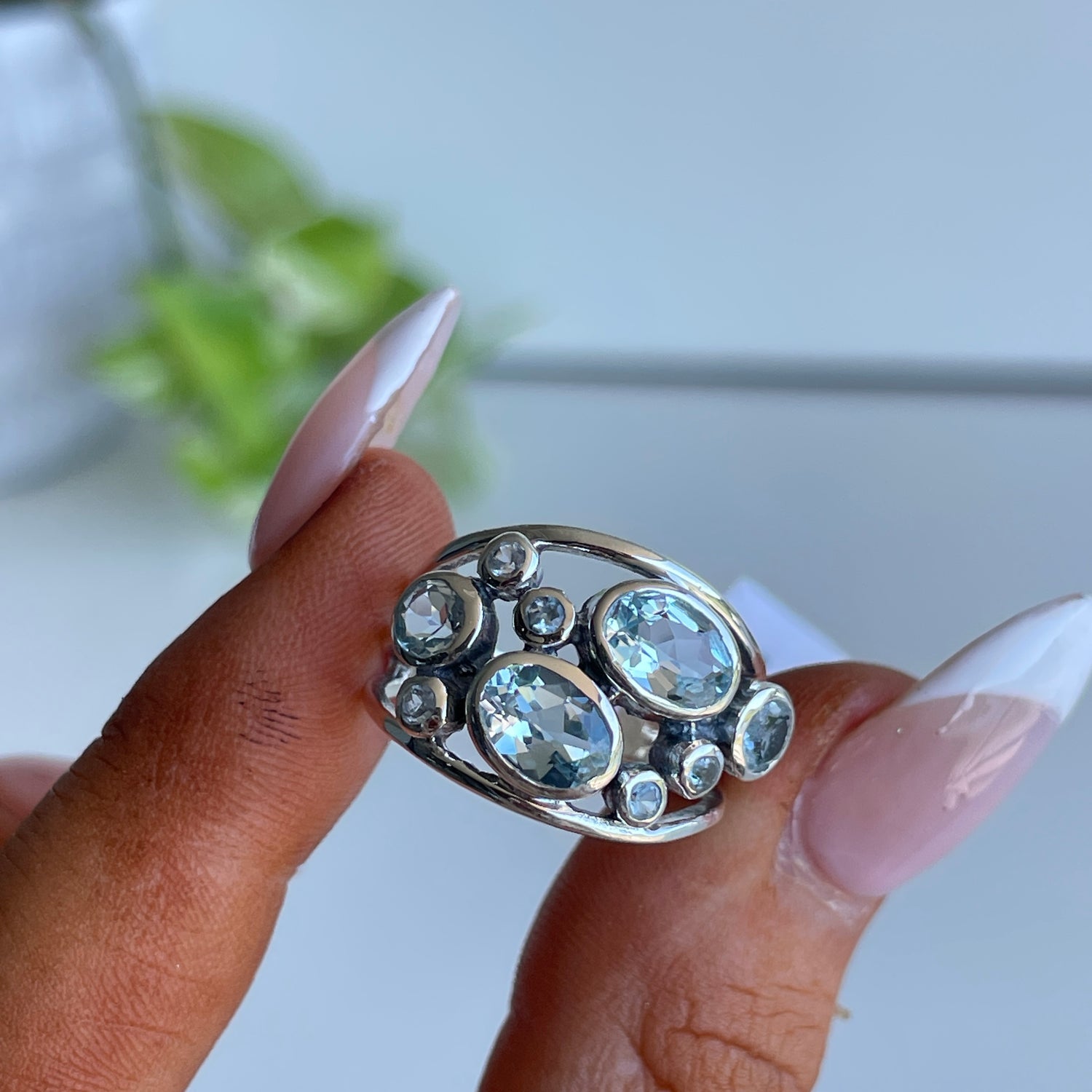 Blue Topaz Multi Stone Ring R3878