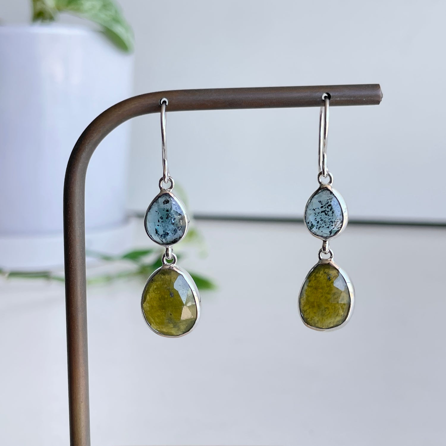 Kyanite and Vesuvianite Earrings