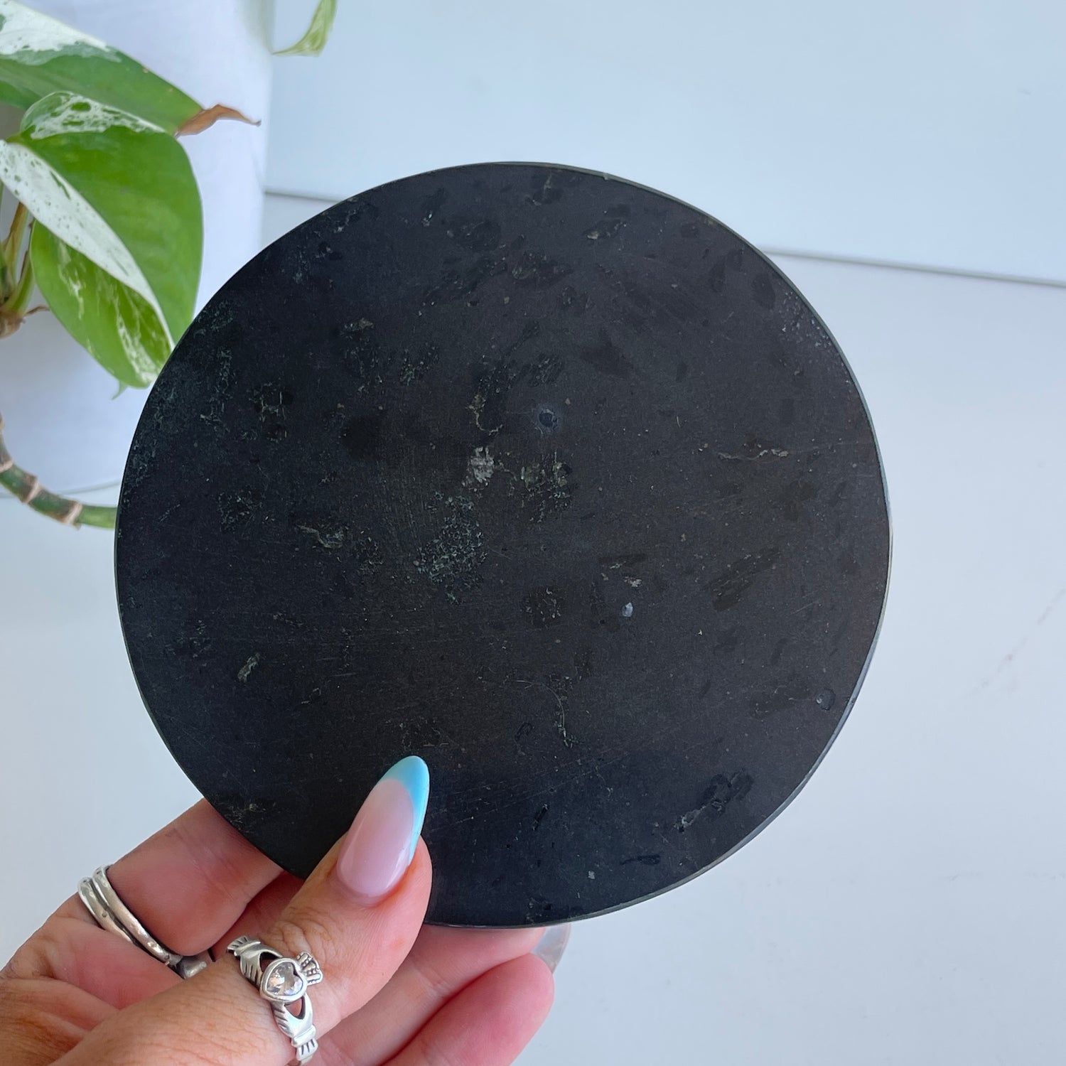 Black Tourmaline Charging Plate 12cm