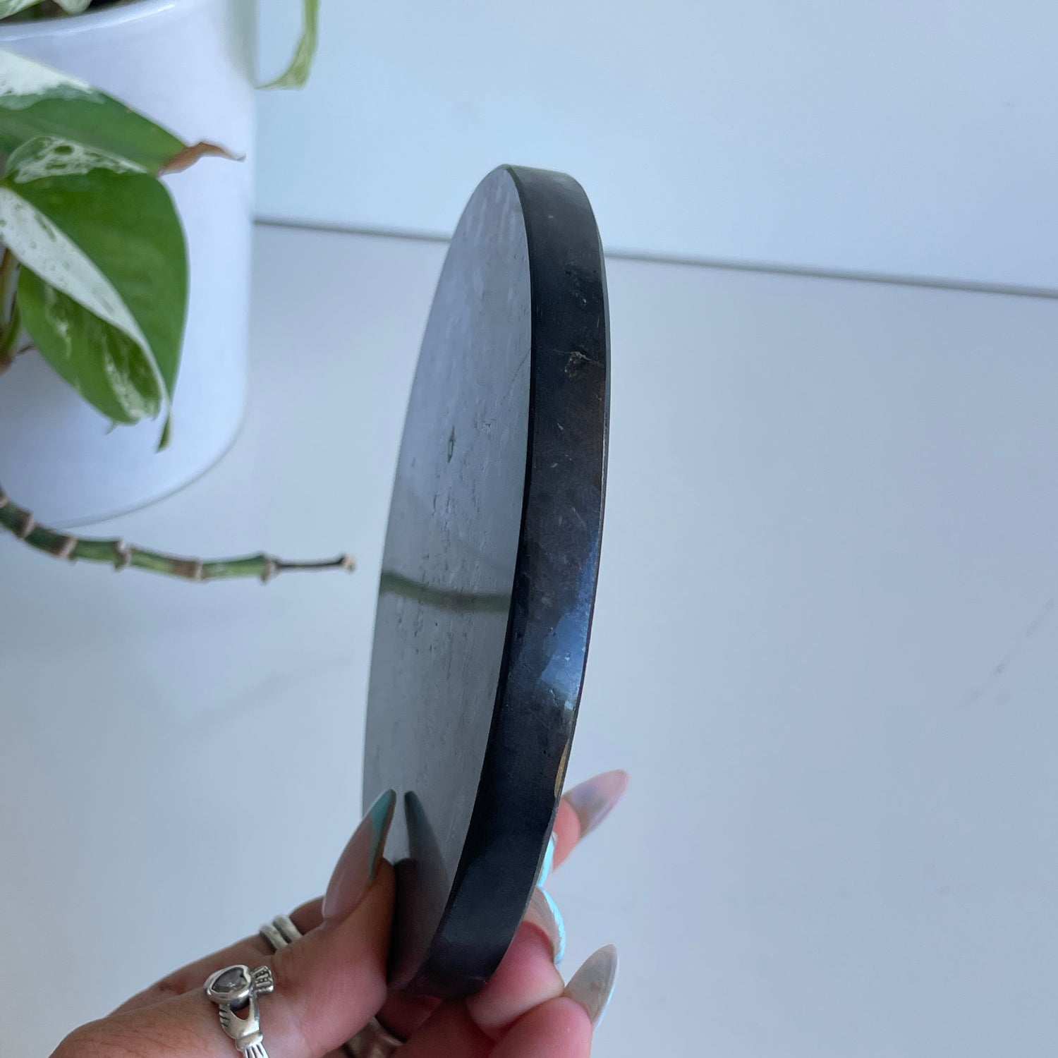 Black Tourmaline Charging Plate 12cm