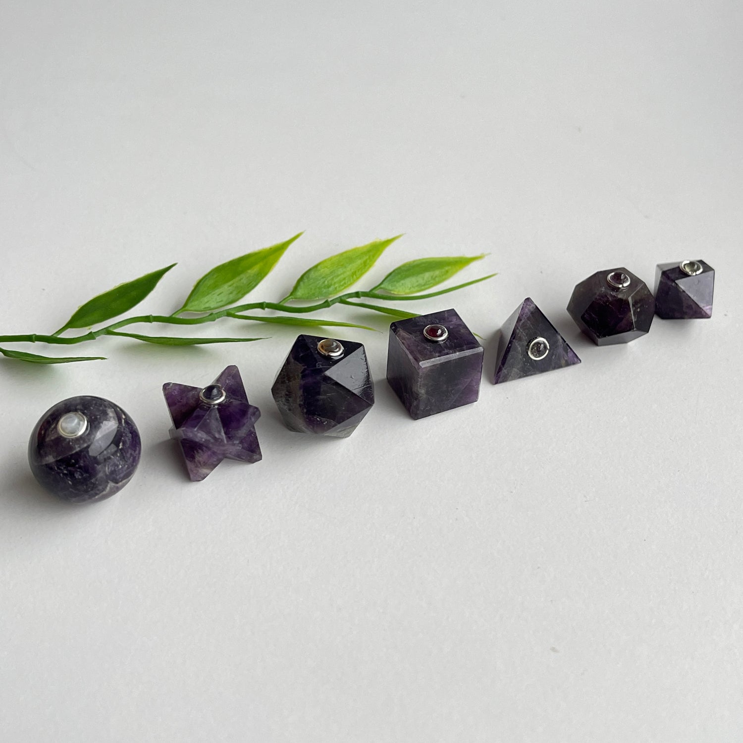 Sacred Geometry Amethyst Set With Chakras