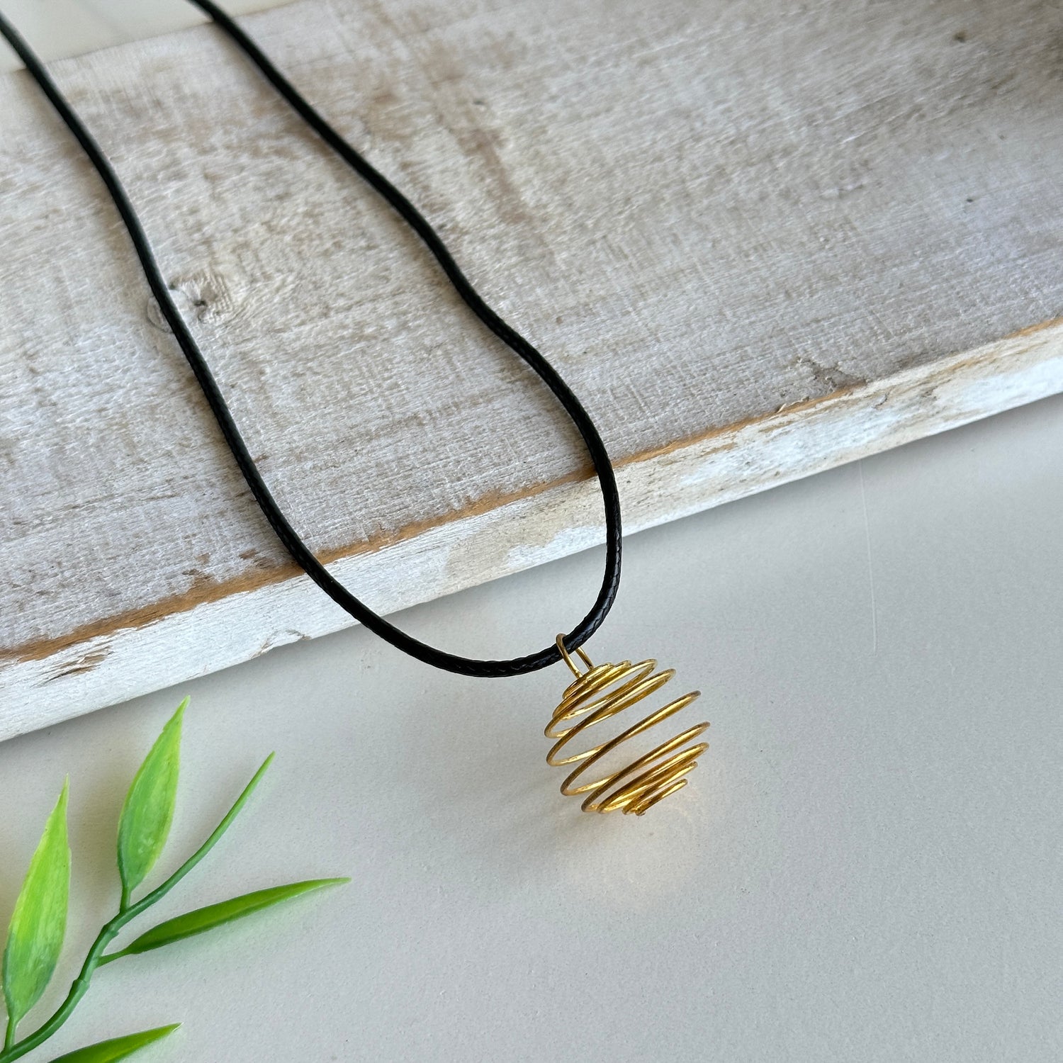 Spiral Cage Necklace Gold
