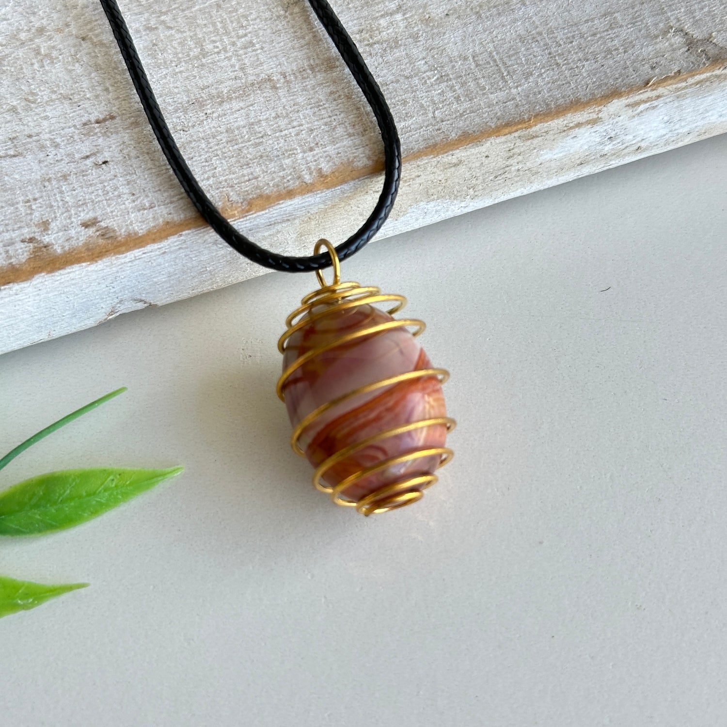 Spiral Cage Necklace Gold