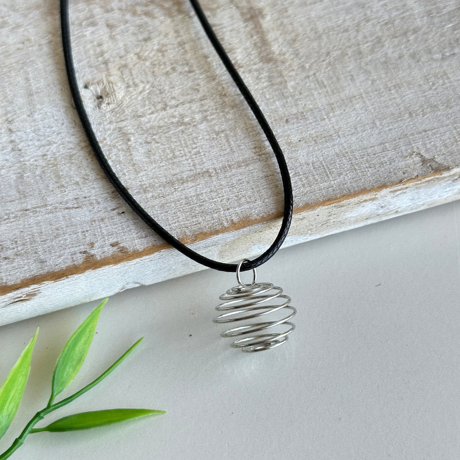 Spiral Cage Necklace Silver