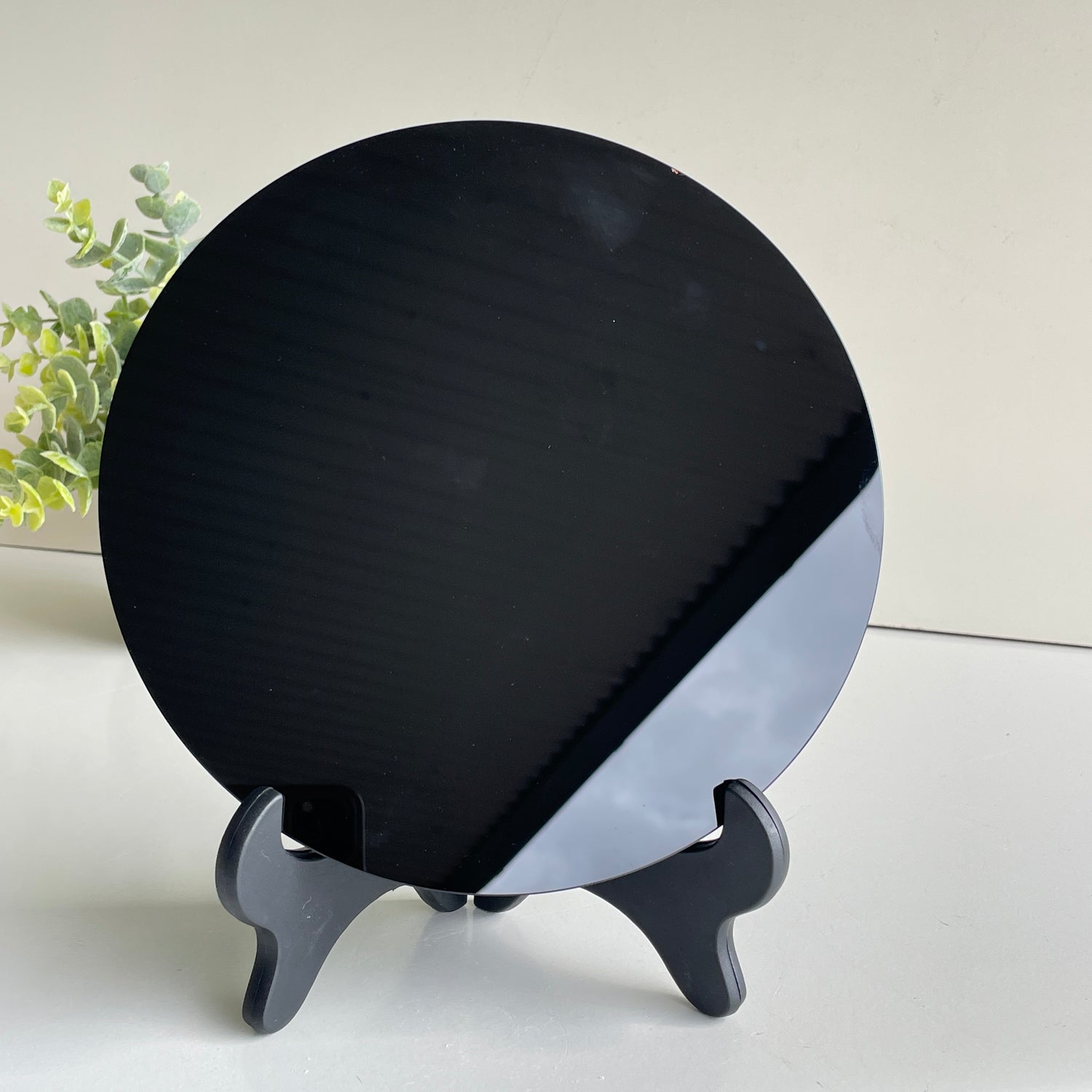 Black Obsidian Scrying Mirror In Stand 19.5cm