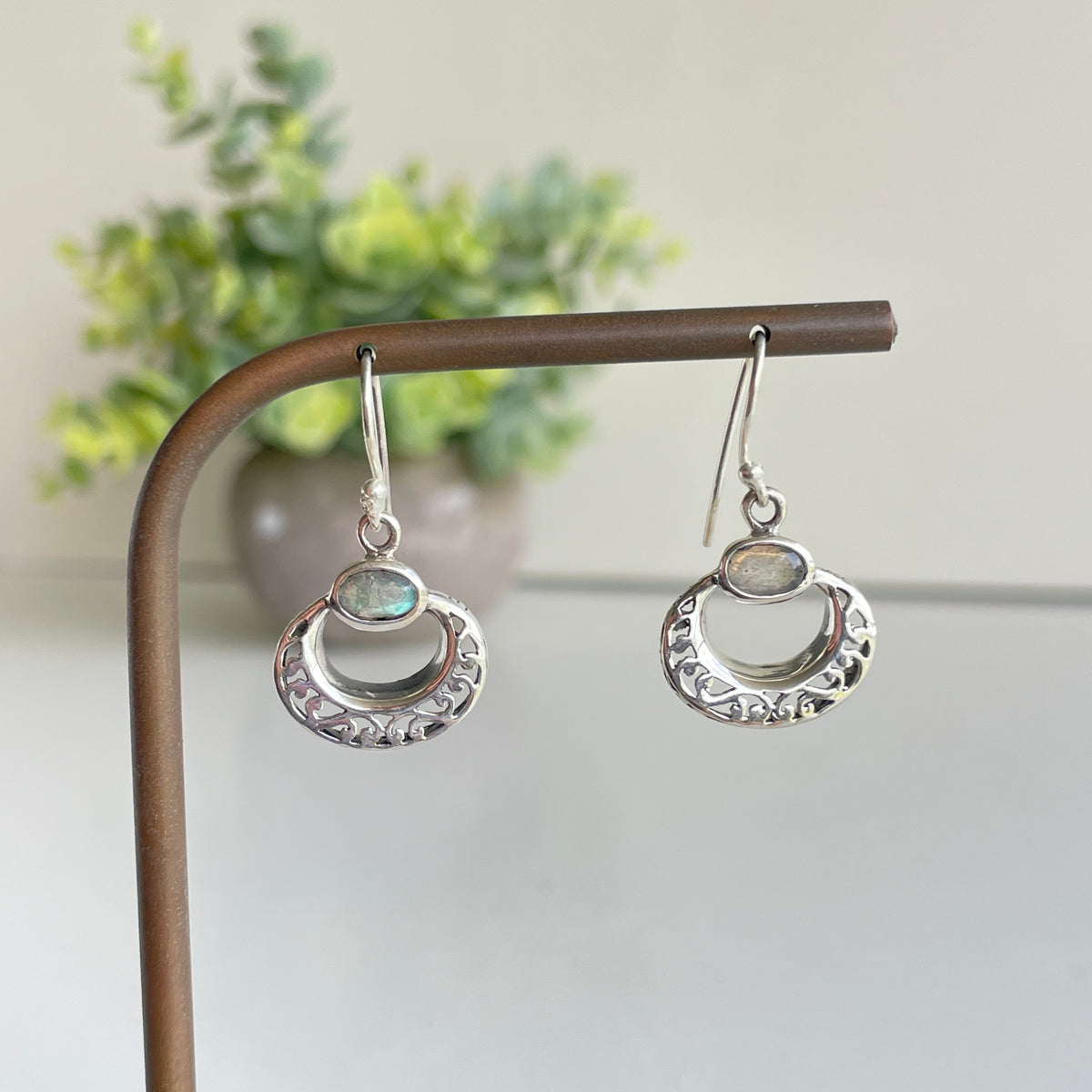 Labradorite Oval Earrings