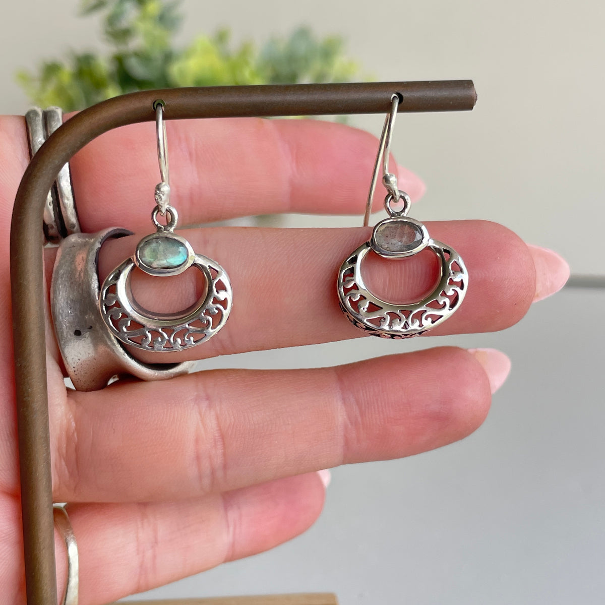 Labradorite Oval Earrings
