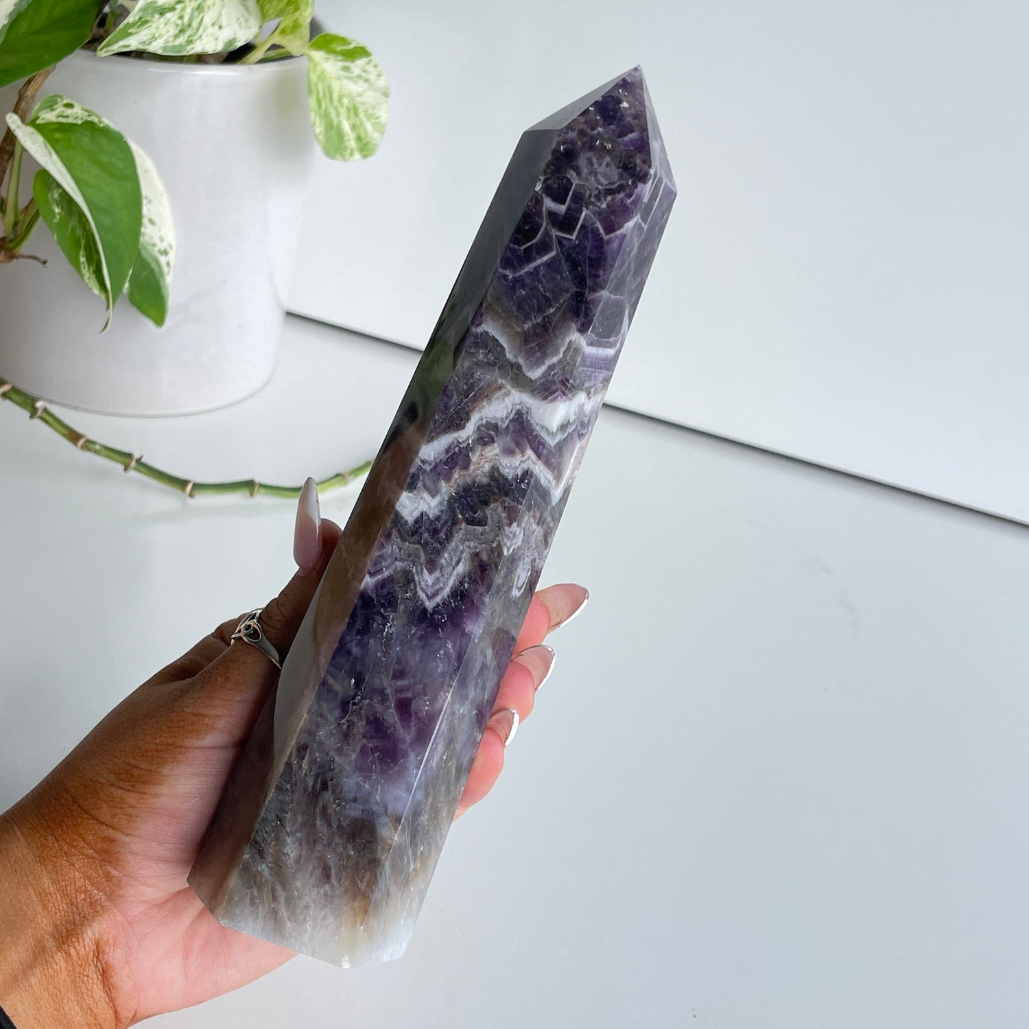 Chevron Amethyst Generator 20.2cm