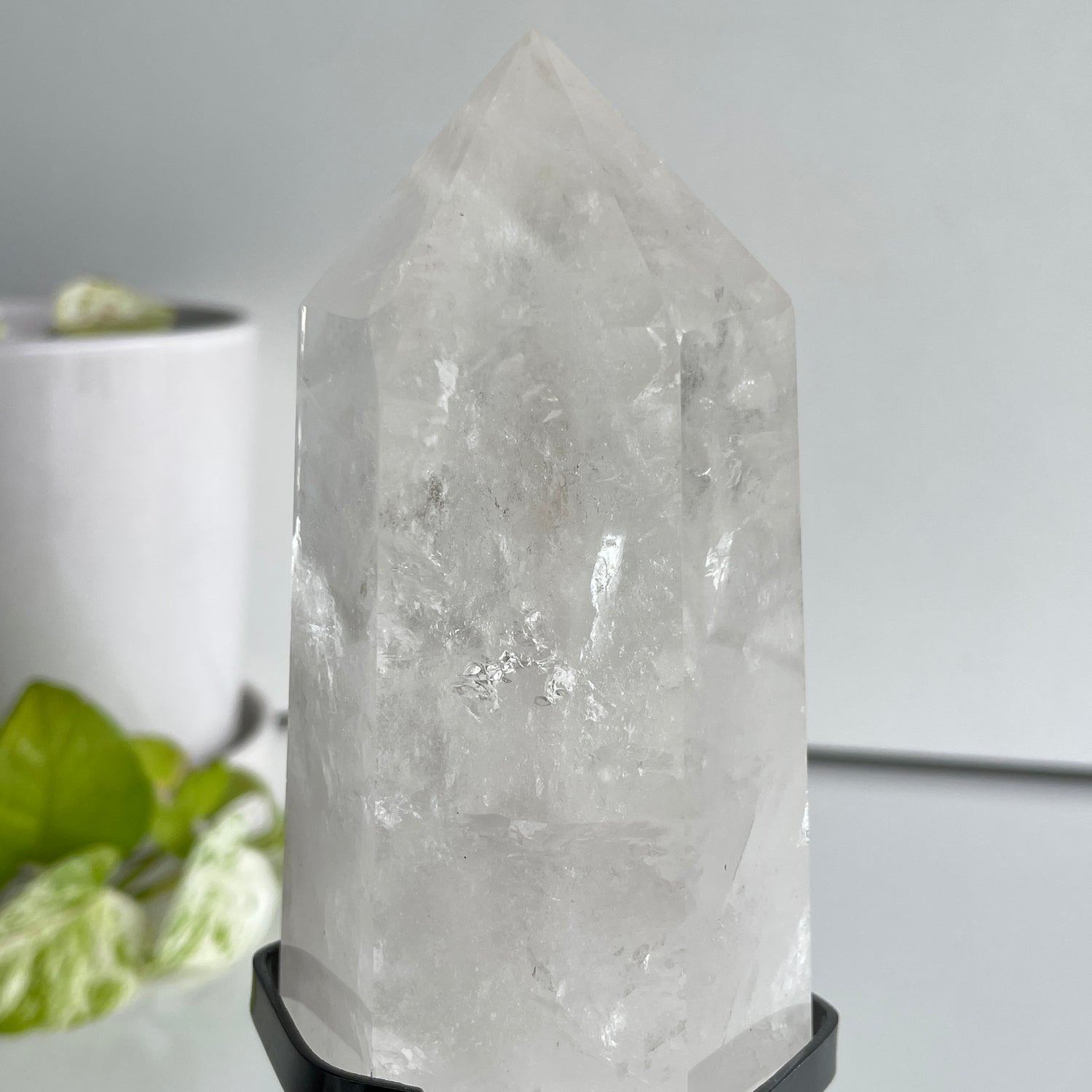 Clear Quartz Point In Stand - High Quality 13.5cm