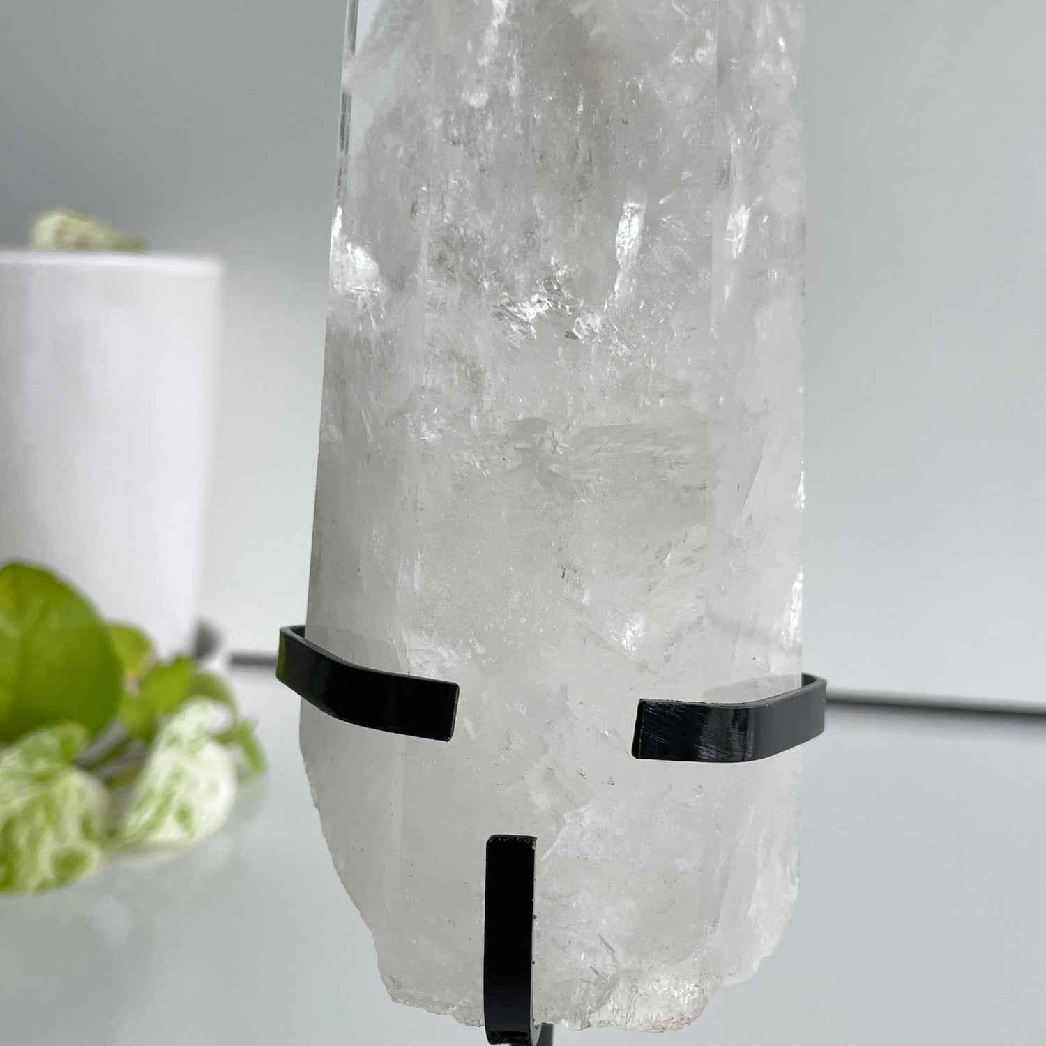 Clear Quartz Point In Stand - High Quality 13.5cm