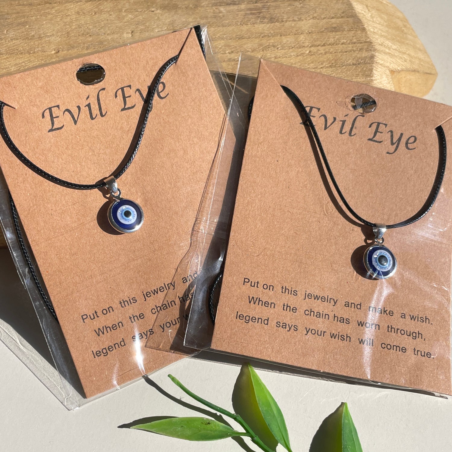 Evil Eye Light Blue Black Necklace