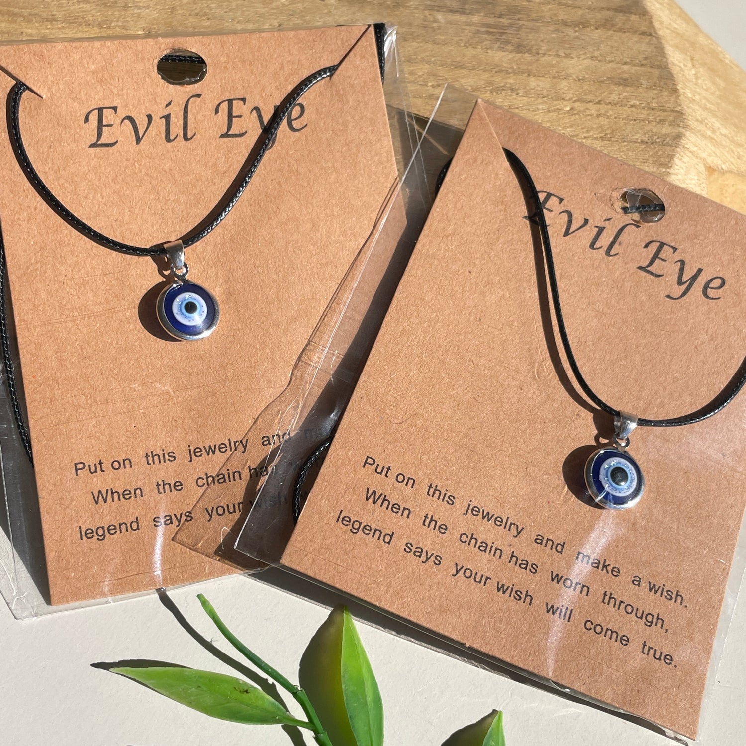 Evil Eye Light Blue Black Necklace