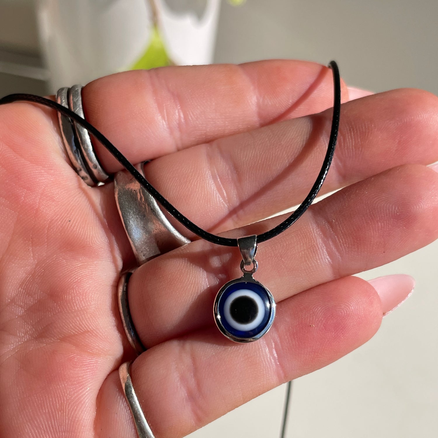 Evil Eye Dark Blue Black Necklace