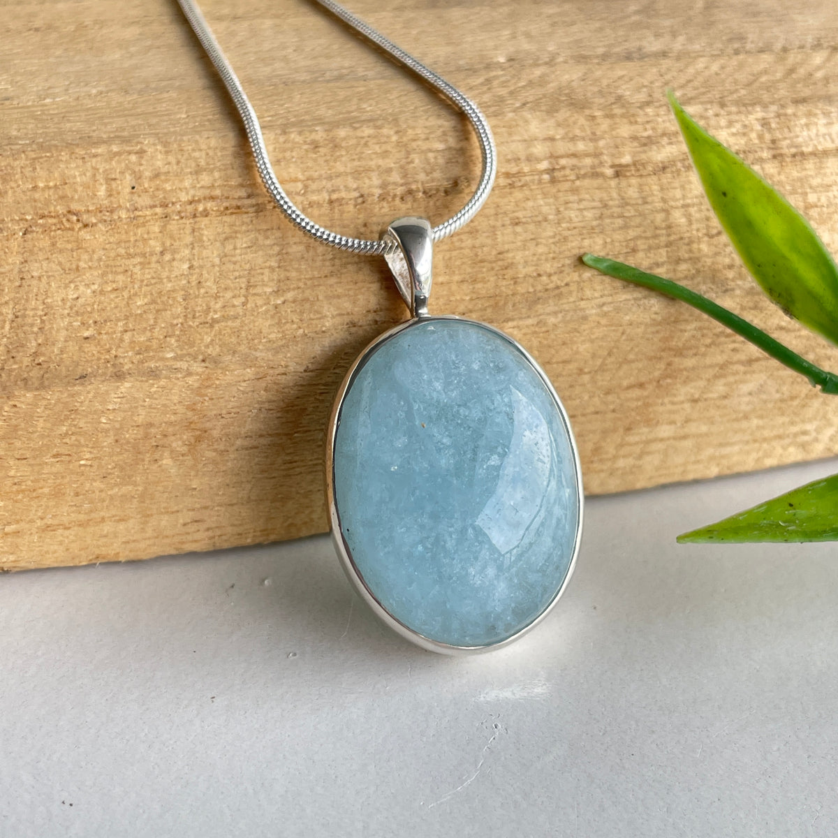 Aquamarine Oval Pendant