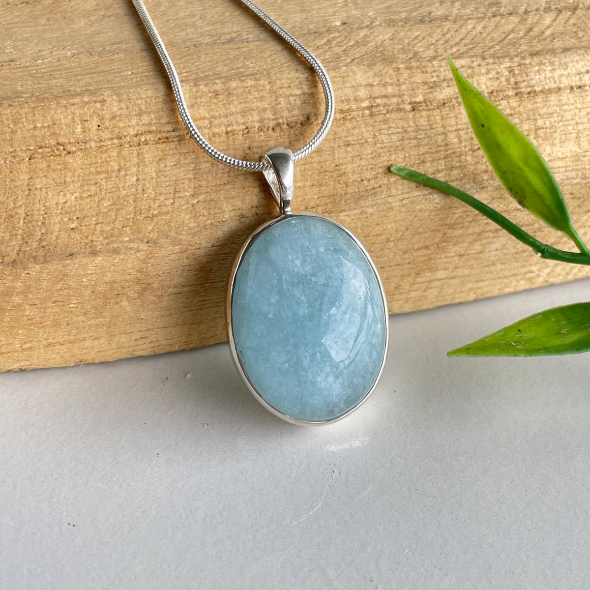 Aquamarine Oval Pendant