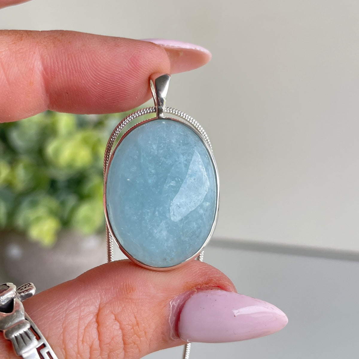 Aquamarine Oval Pendant