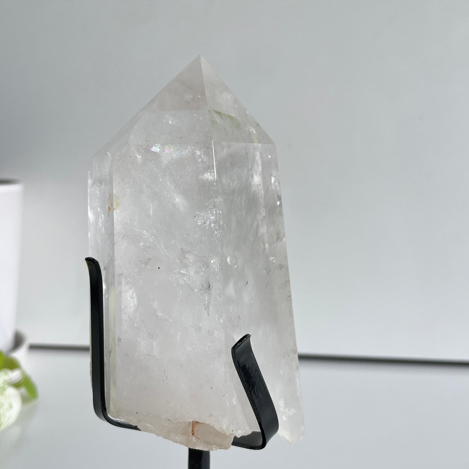 Clear Quartz Point In Stand - High Quality 12.3cm