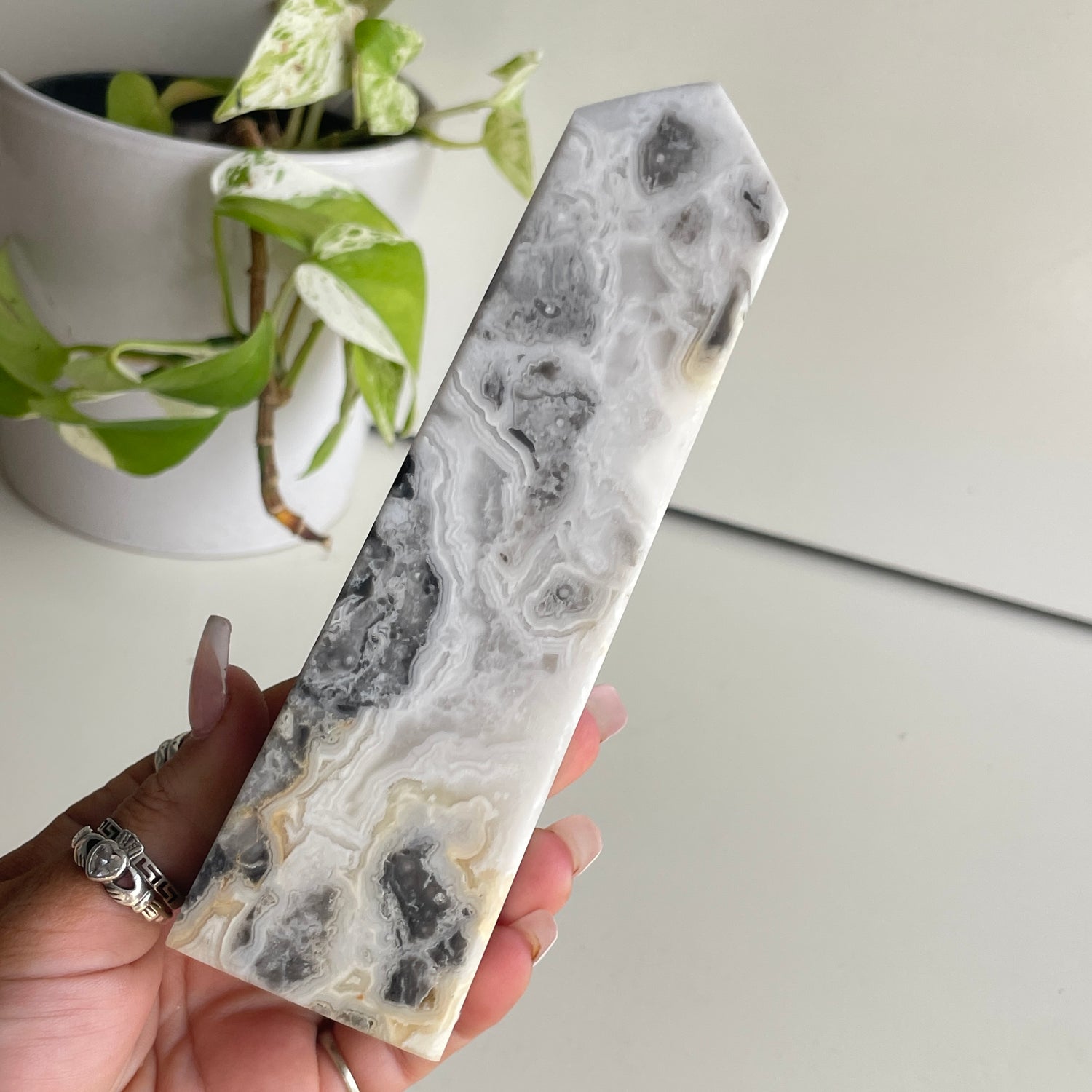 Crazy Lace Agate Obelisk 16.1cm