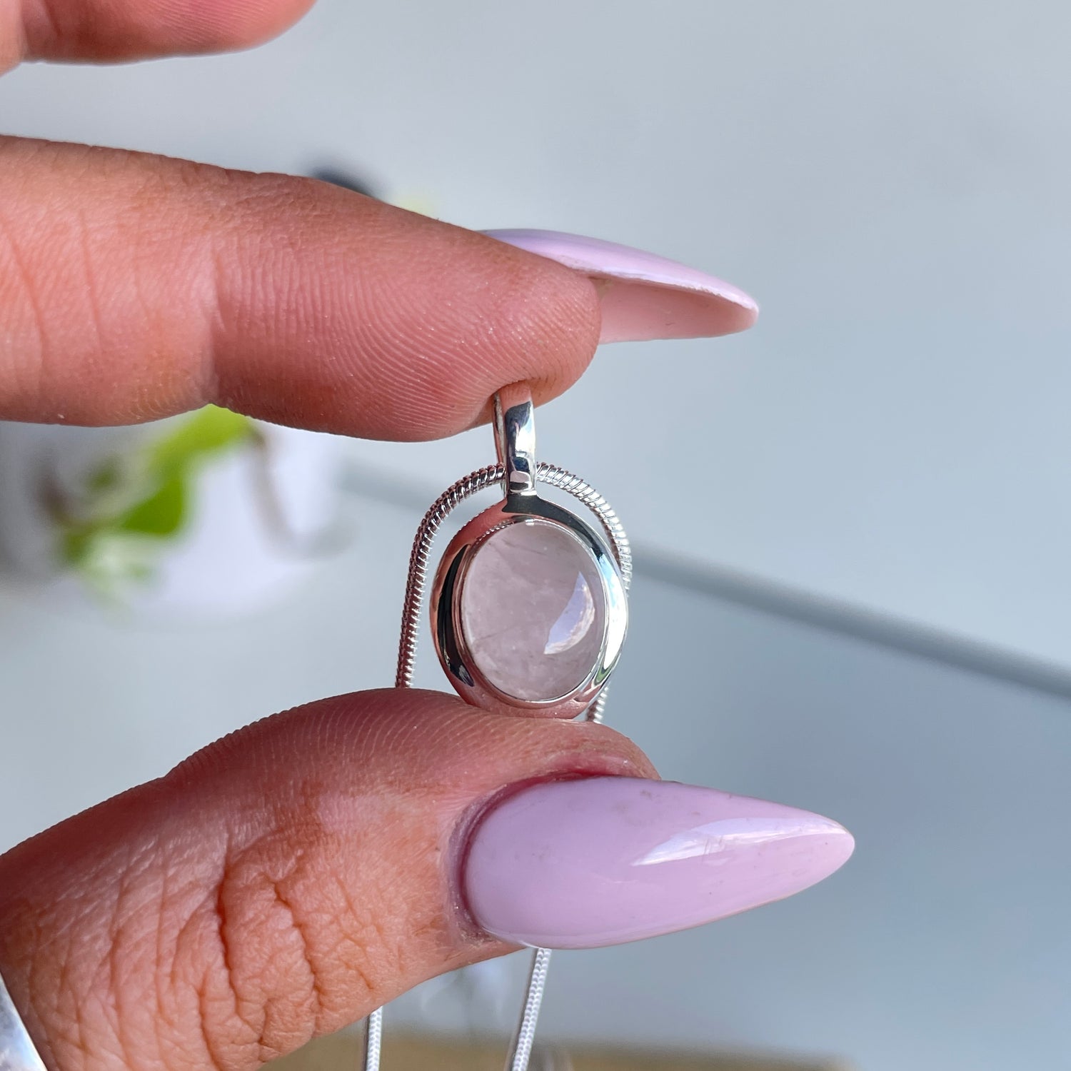 Rose Quartz Oval Pendant