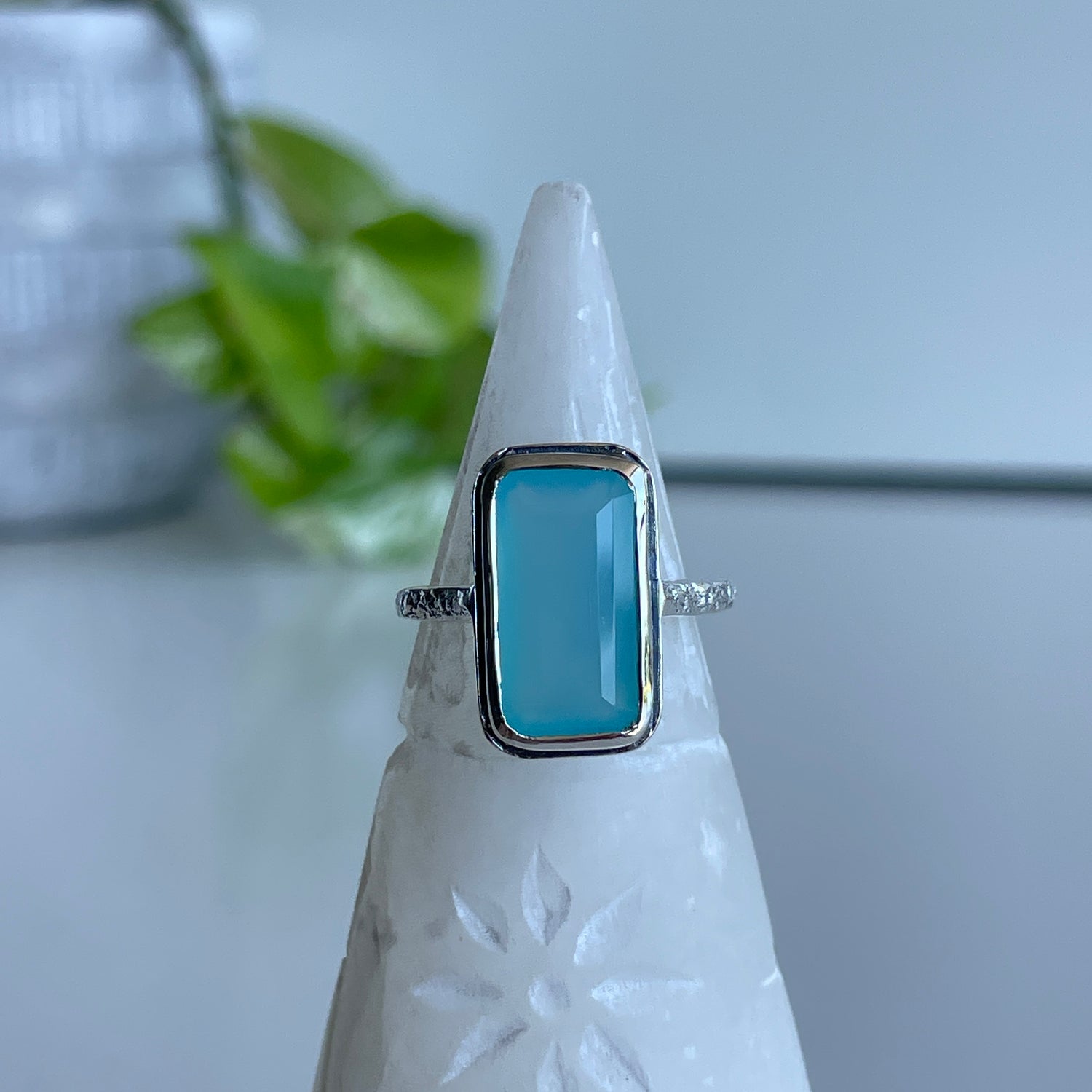 Chalcedony Rectangle Ring R4843