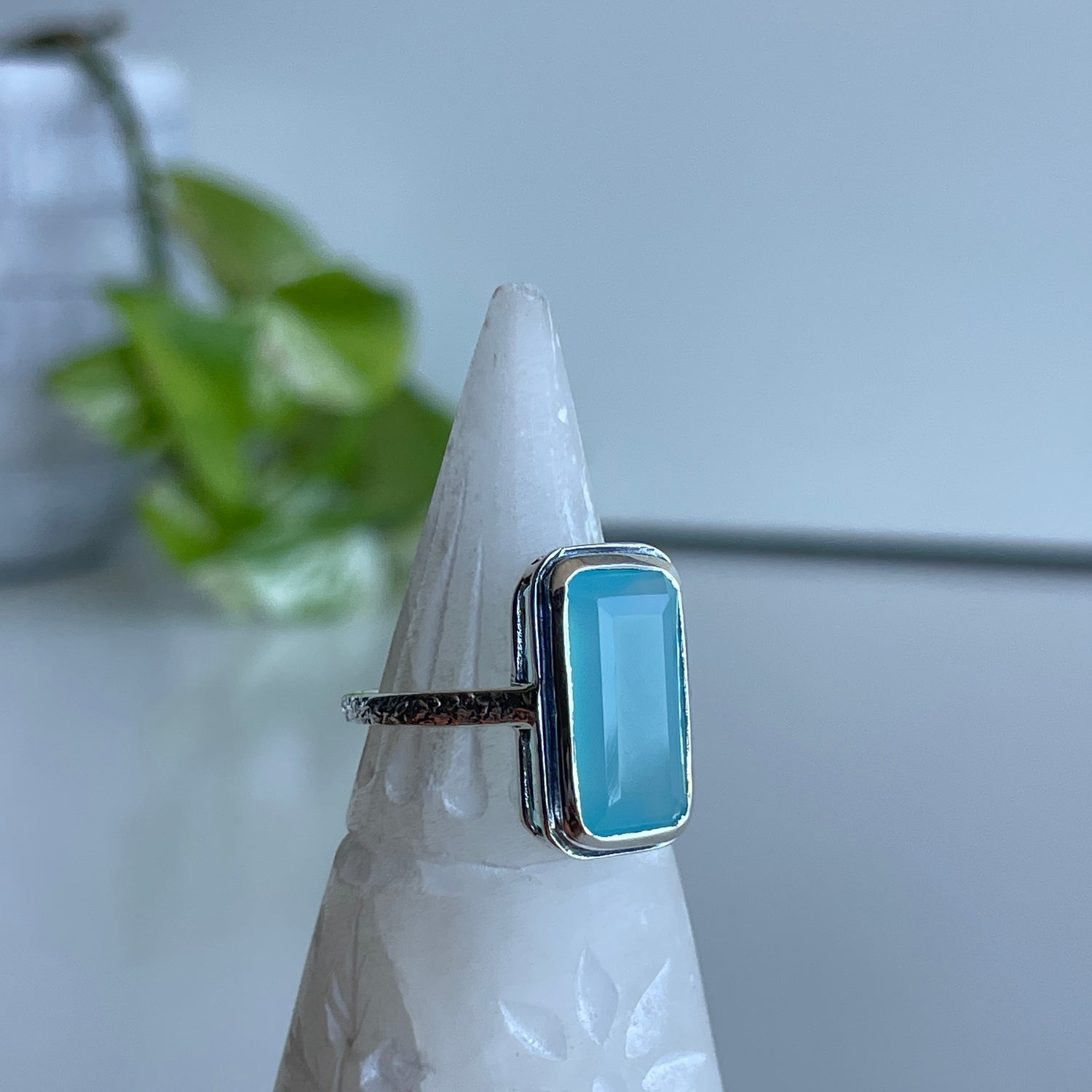 Chalcedony Rectangle Ring R4843