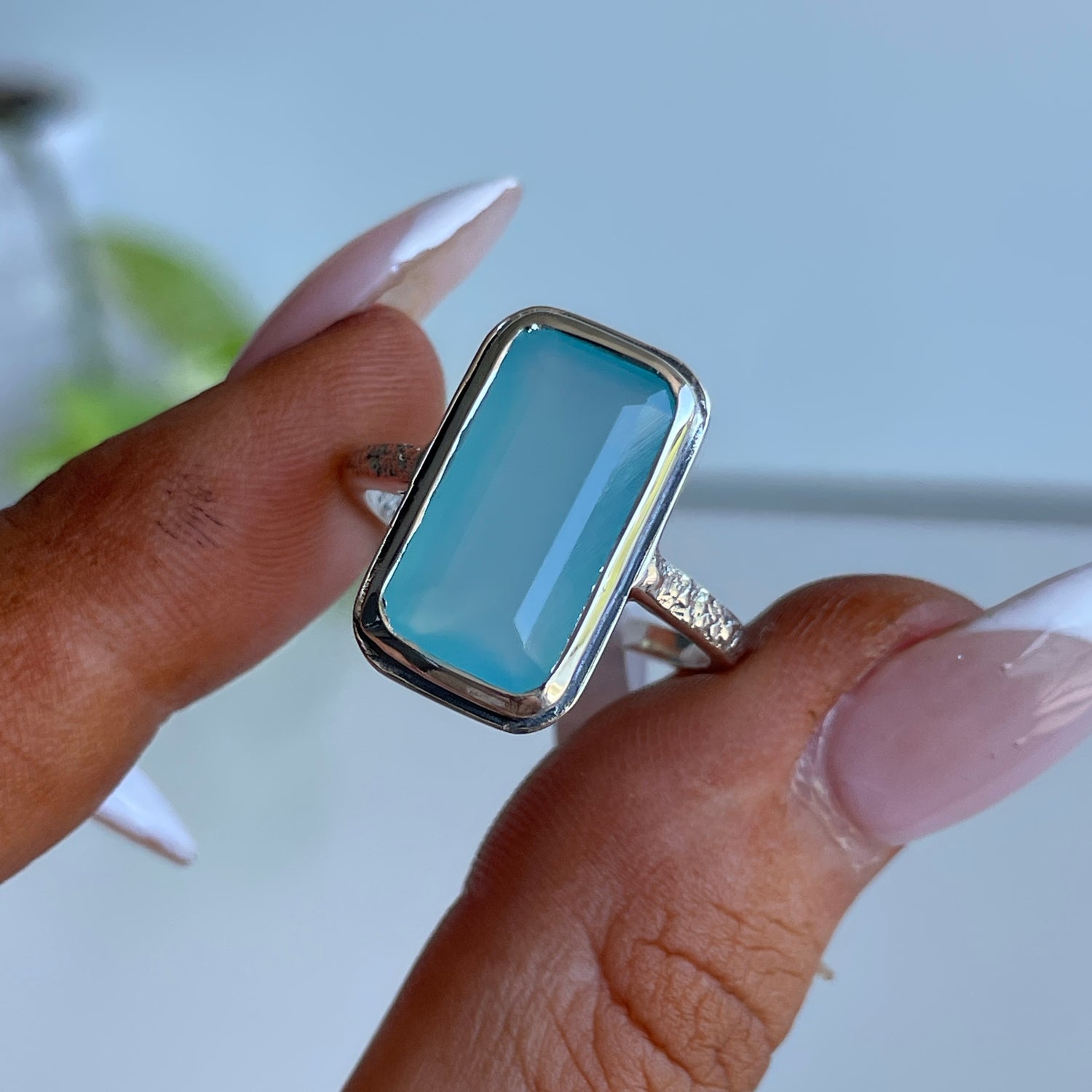 Chalcedony Rectangle Ring R4843