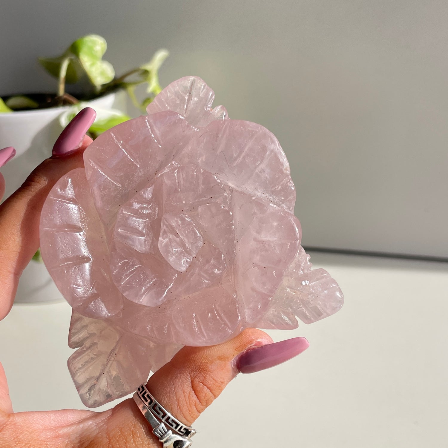 Rose Quartz Flower 10cm
