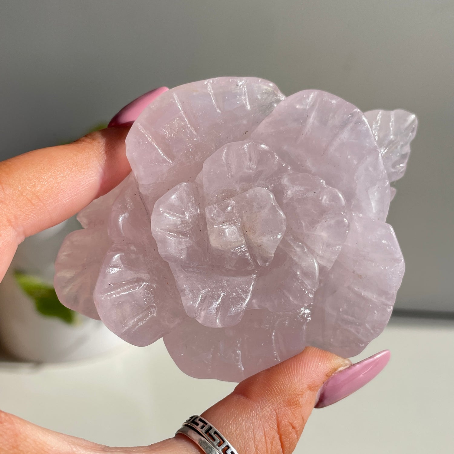 Rose Quartz Flower 9.1cm