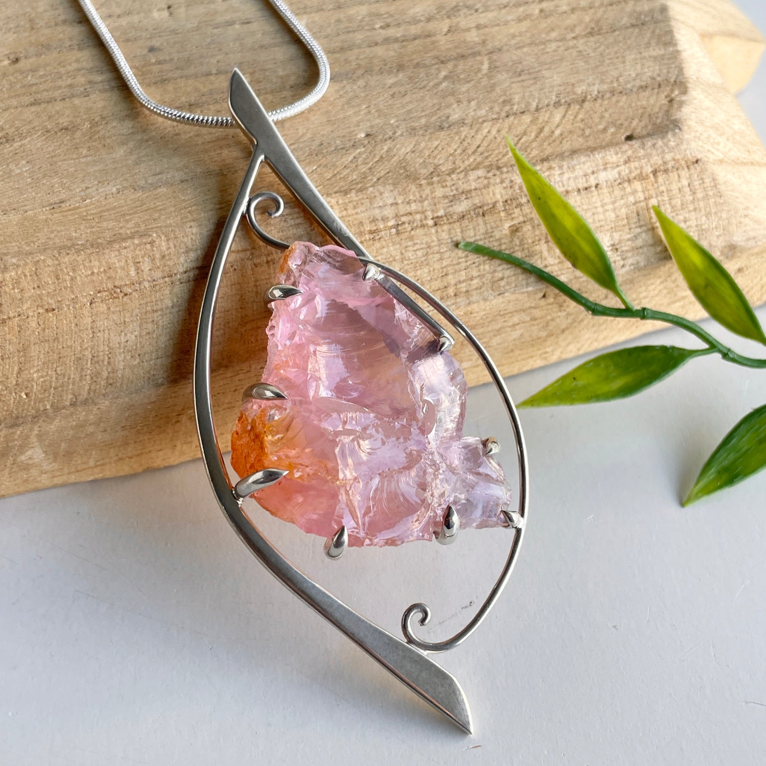 Rose Quartz Raw Pendant