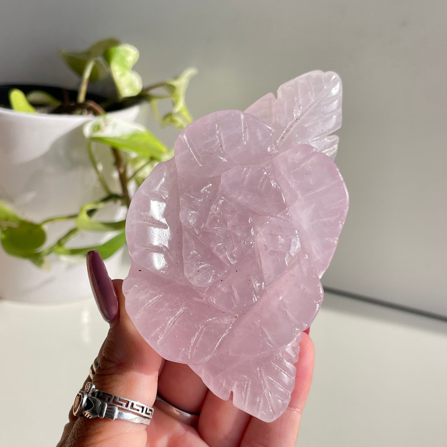 Rose Quartz Flower 10.5cm