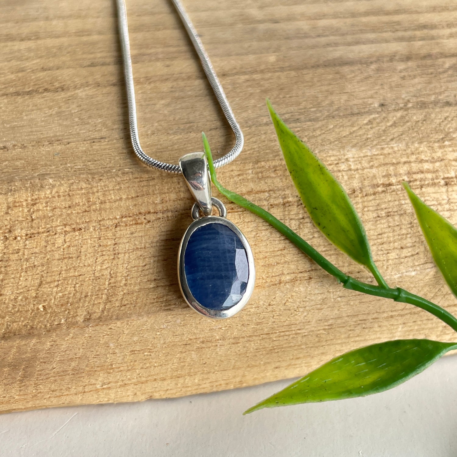 Sapphire Oval Pendant