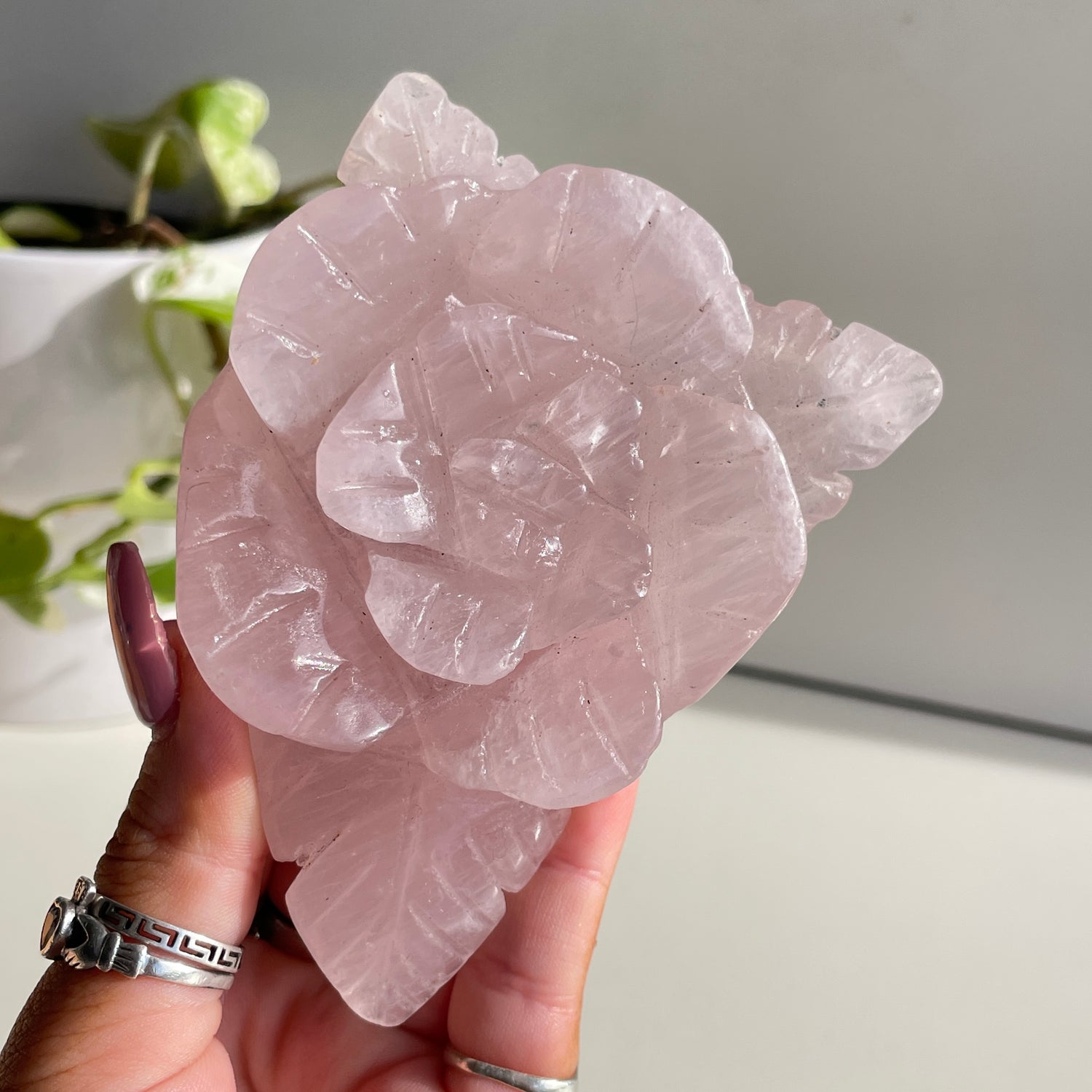 Rose Quartz Flower 10.8cm