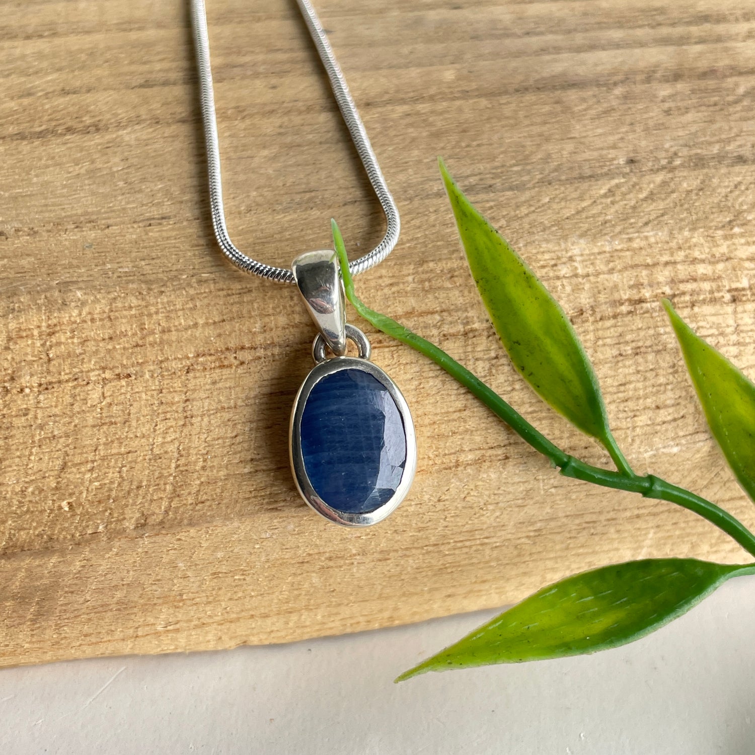 Sapphire Oval Pendant