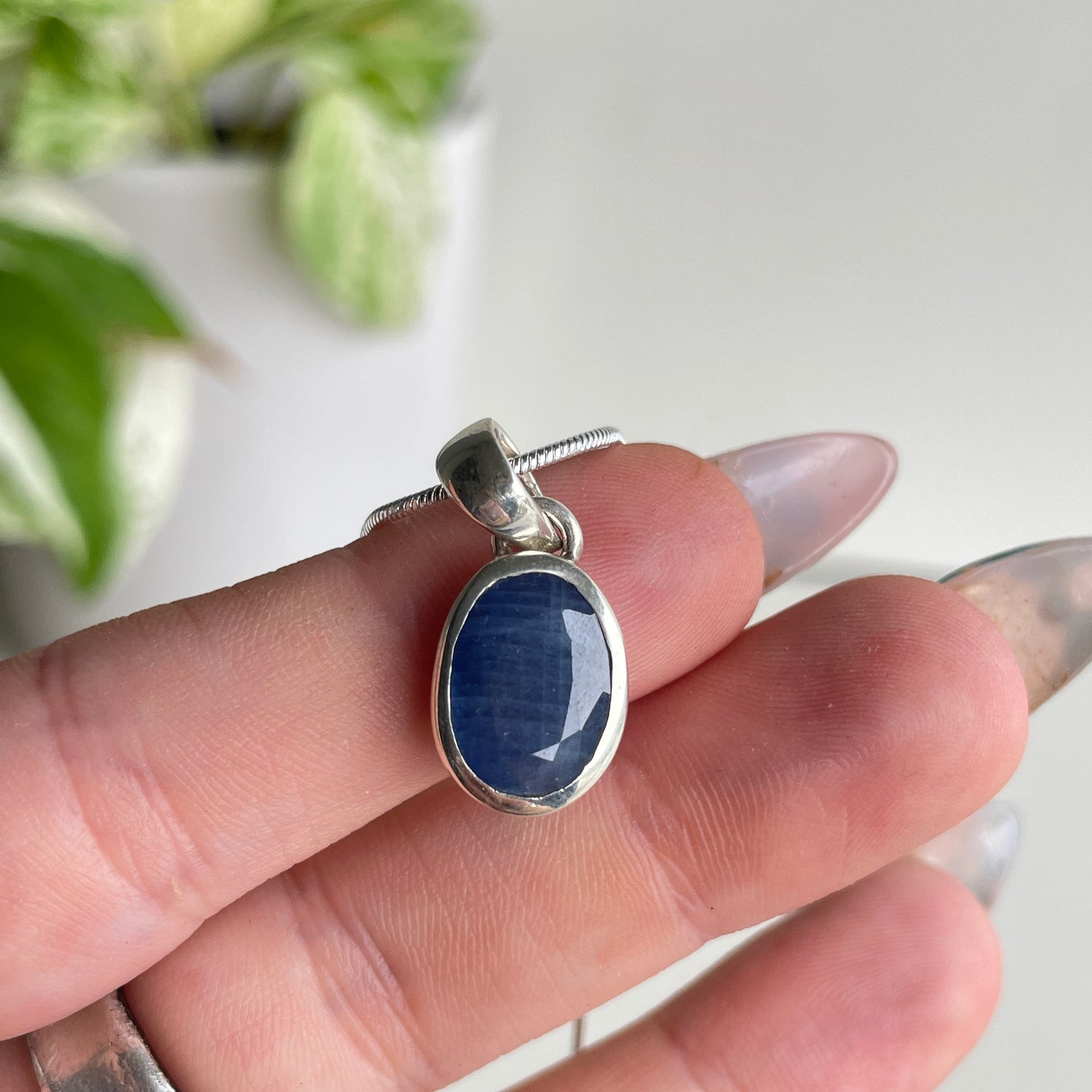 Sapphire Oval Pendant
