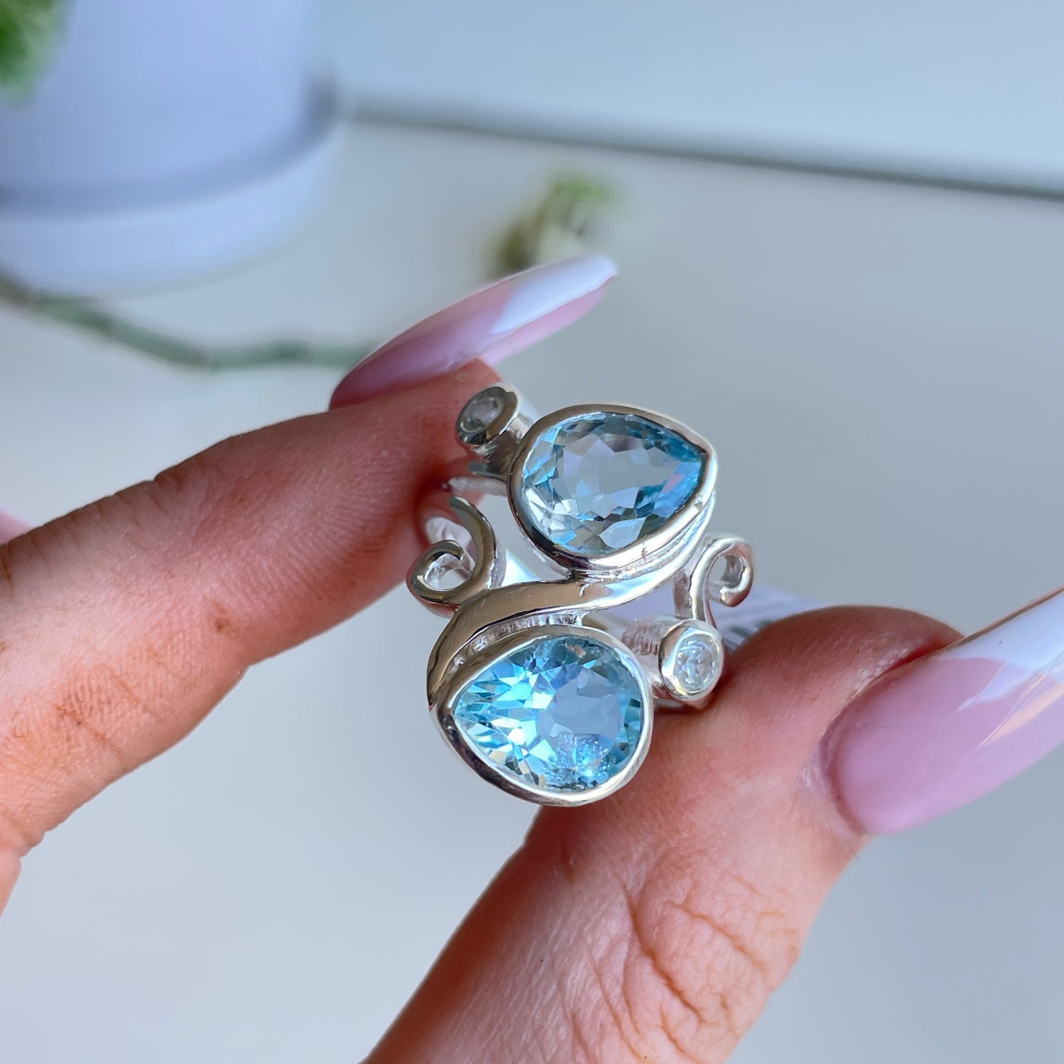 Blue Topaz Multi Stone Ring R3838
