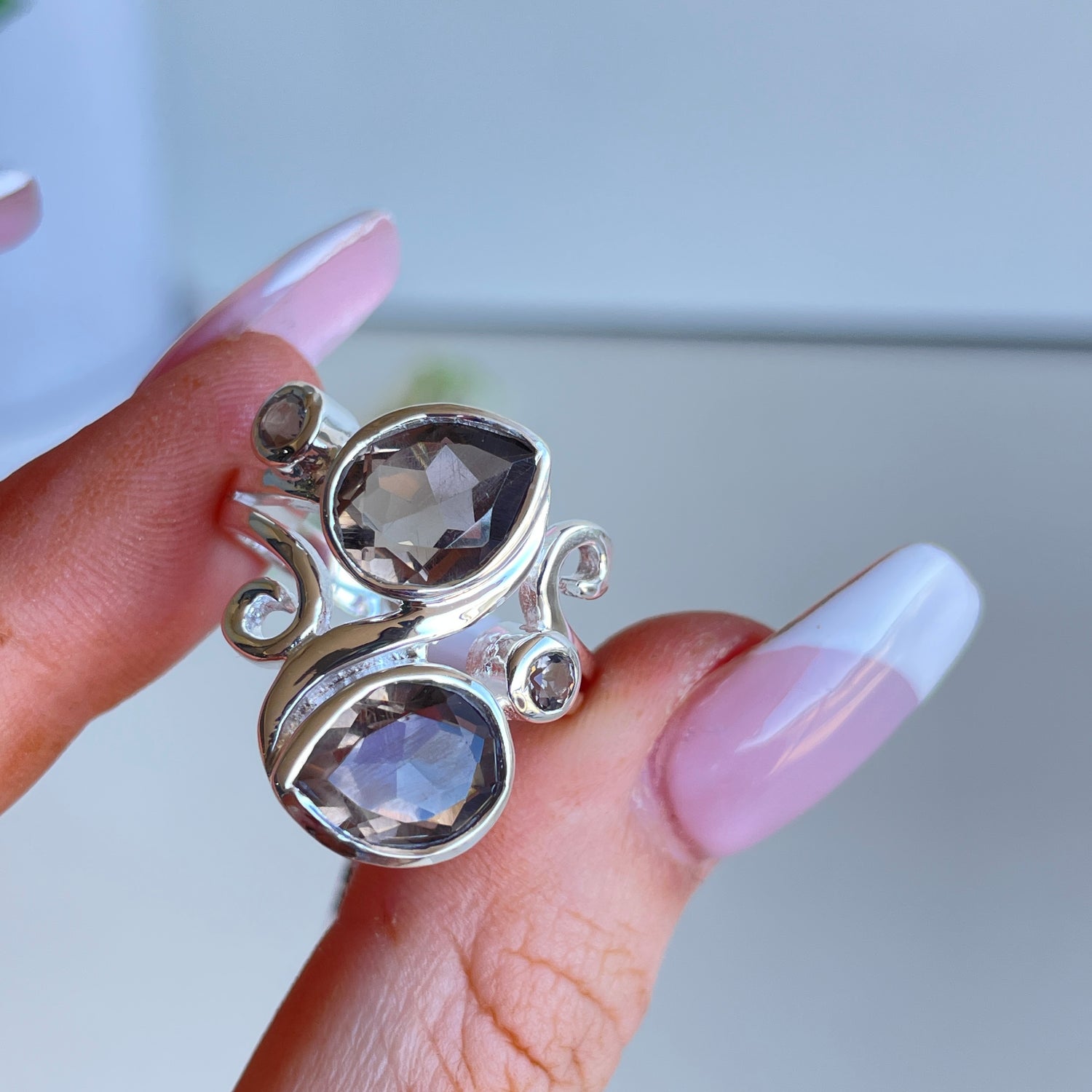 Smoky Quartz Multi Stone Ring R3838