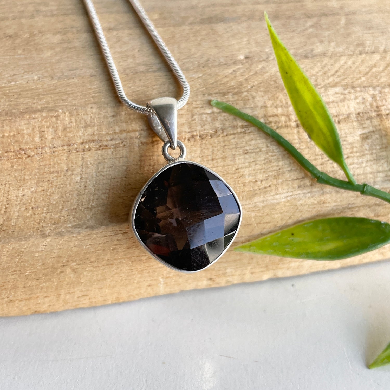 Smoky Quartz Faceted Pendant
