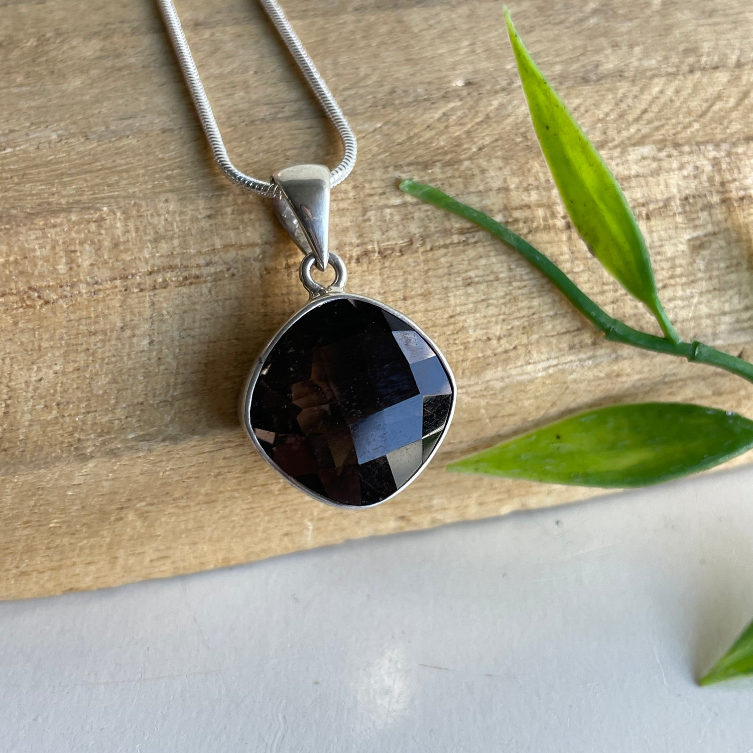 Smoky Quartz Faceted Pendant