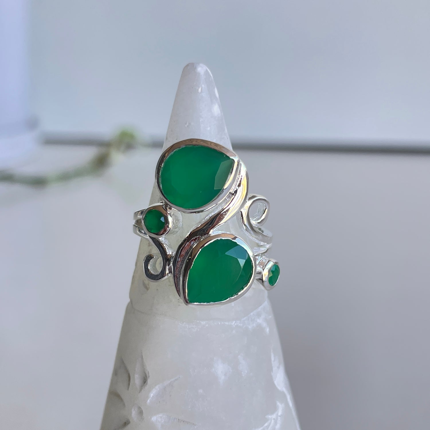 Green Onyx Multi Stone Ring R3838