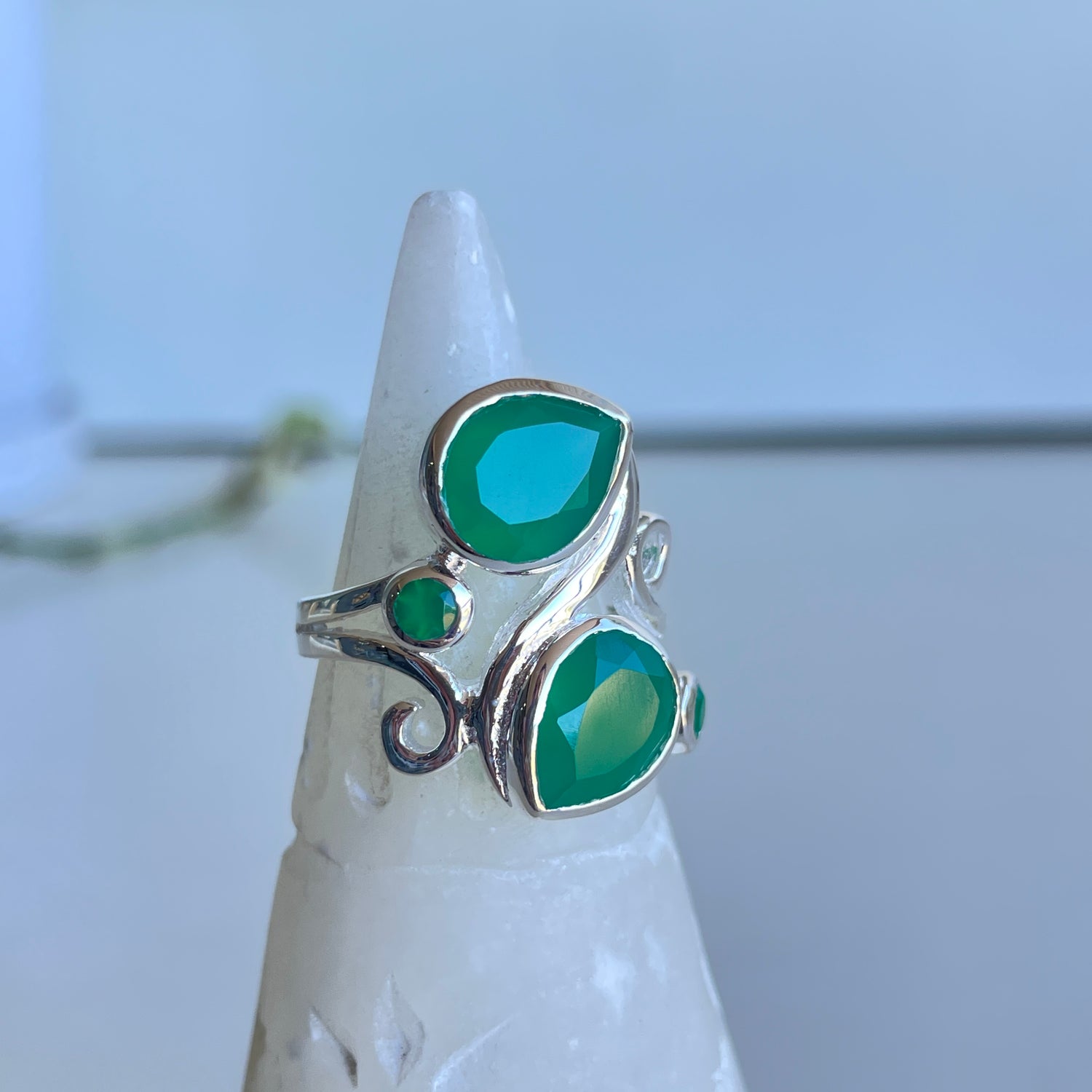 Green Onyx Multi Stone Ring R3838
