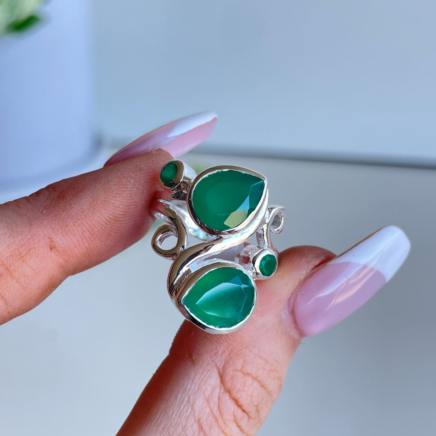 Green Onyx Multi Stone Ring R3838