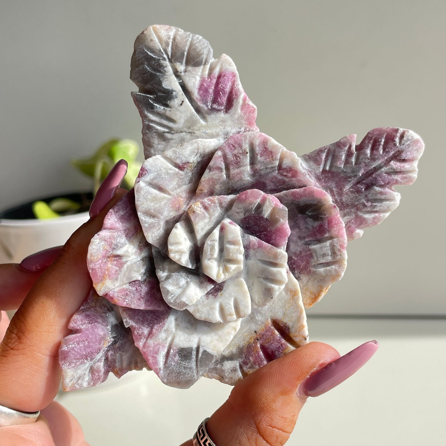Pink Tourmaline Flower 11cm