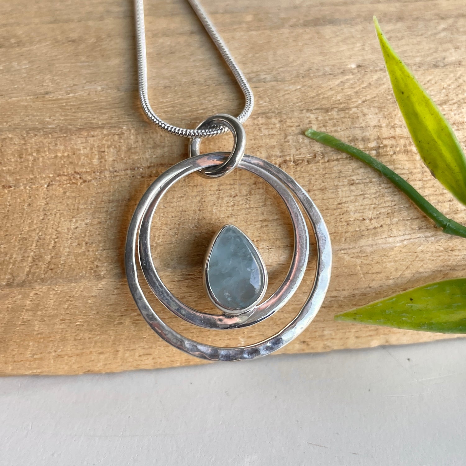 Aquamarine Round Pendant