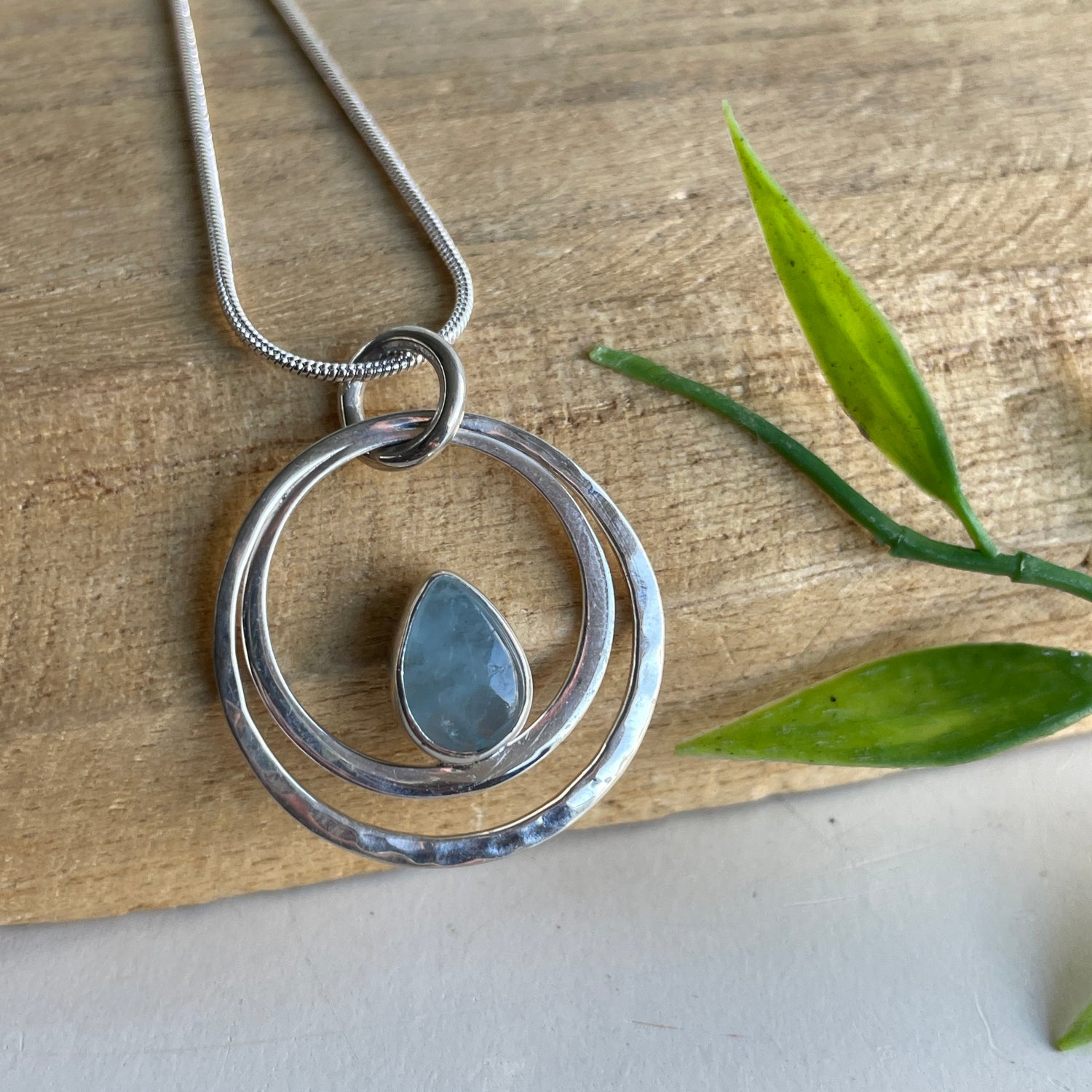 Aquamarine Round Pendant