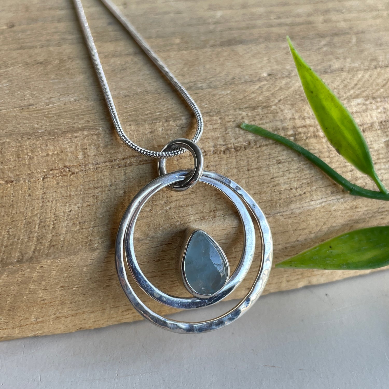 Aquamarine Round Pendant