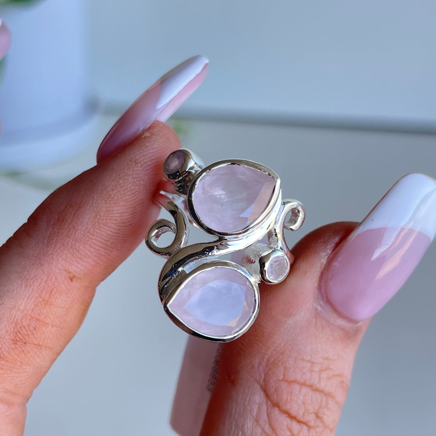 Rose Quartz Multi Stone Ring R3838