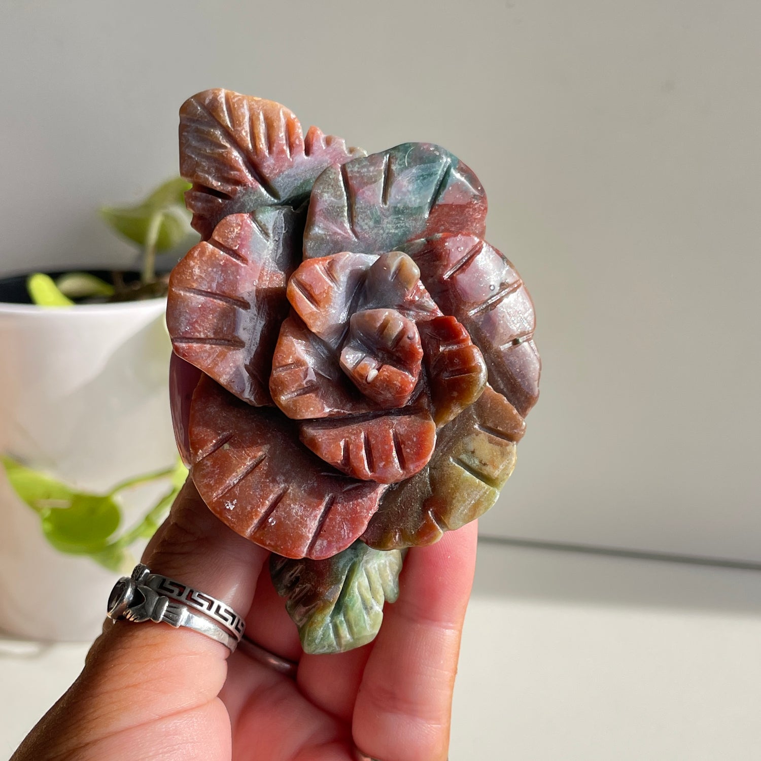 Ocean Jasper Flower 9.2cm