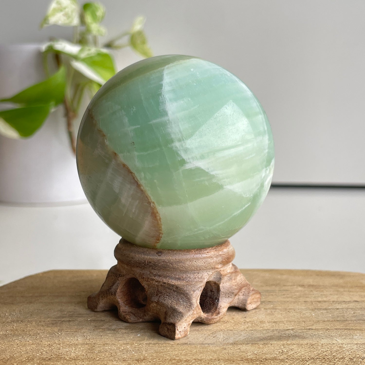 Pistachio Calcite Sphere 6.3cm