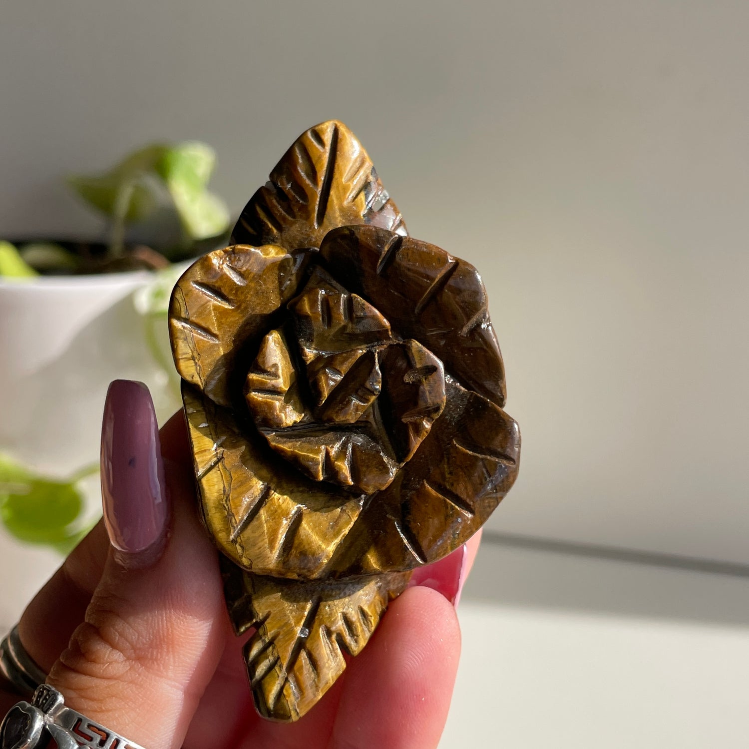 Tigers Eye Flower 7.4cm
