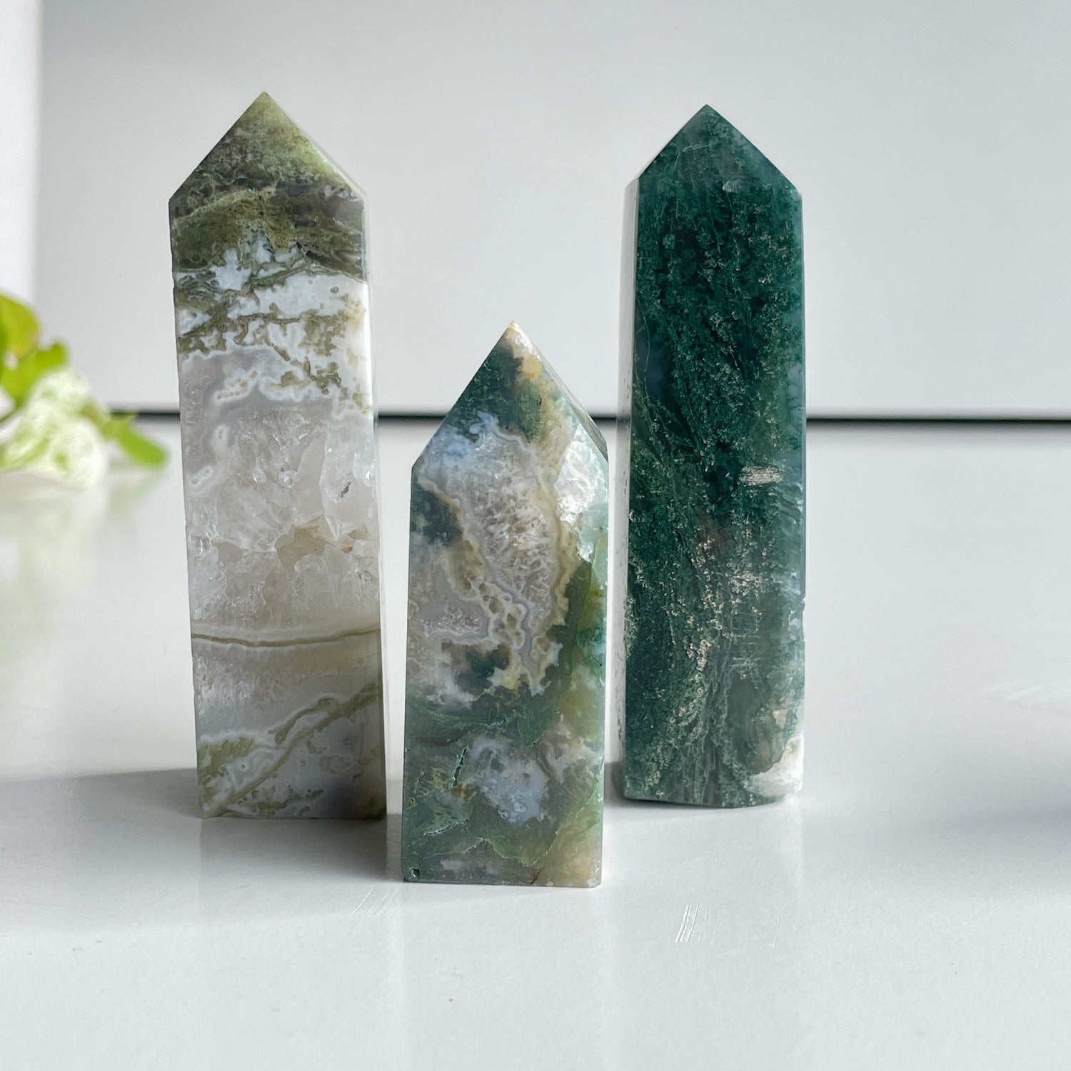Moss Agate Obelisk Sml Assorted
